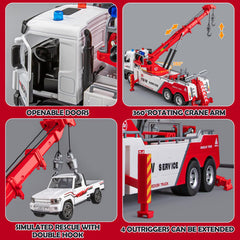 HAPYAD tow truck toy with extended boom for realistic rescue scenarios.