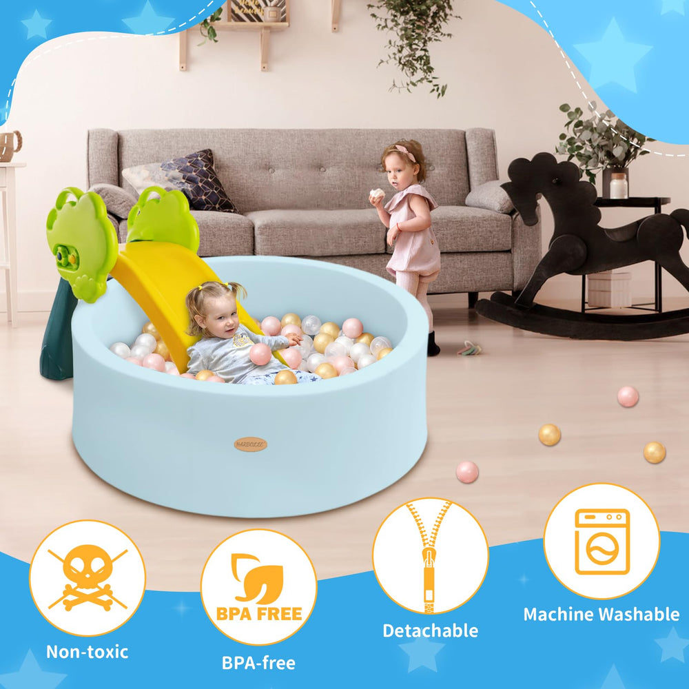 HARBOLLE Baby Ball Pit detachable pad simplifies cleaning after play.
