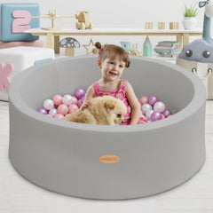 HARBOLLE Gray Ball Pit blends with room decor while supporting play