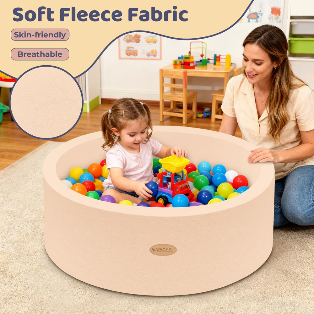 Harbolle ball pit setup for indoor-outdoor use supports calm, cozy exploration.