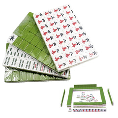 Harborway Mini Chinese Mahjong Set tiles close-up show crisp symbol engravings for authentic play.