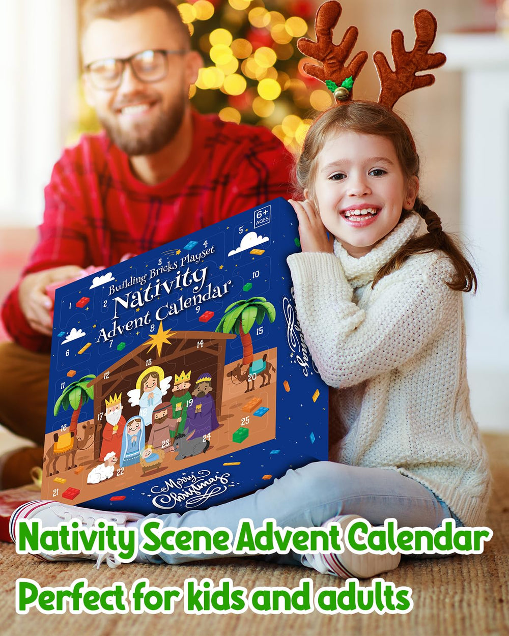 Hardwind Advent Calendar 2025 manger with coconut tree centerpiece for holiday scenes