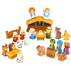 Hardwind 25-piece nativity set complete scene for kids' holiday storytelling and imaginative play