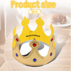 Hariendny Prince Golden King Crown worn by child for joyful royal birthday.