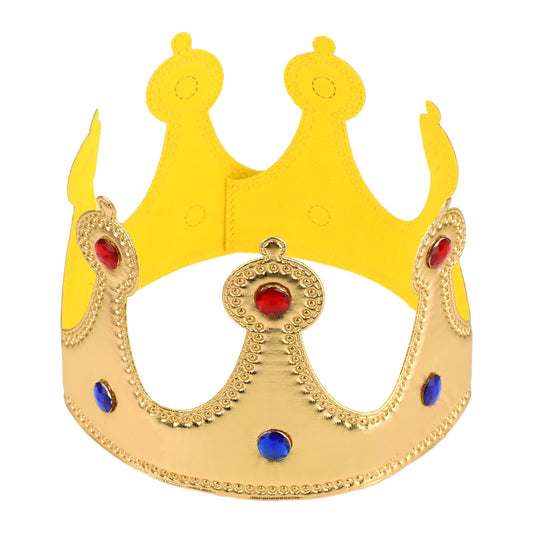 Hariendny Prince Golden King Crown close-up for regal birthday photo props.