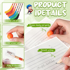 Harloon hockey erasers in use with pencils for quick edits