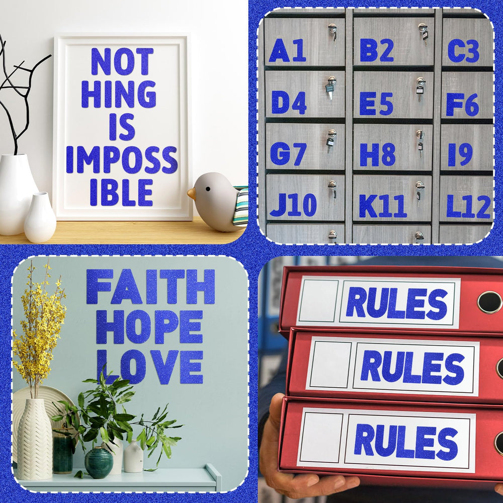 Harloon large glitter letters on posters and bulletin boards for notices.