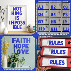 Harloon large glitter letters on posters and bulletin boards for notices.