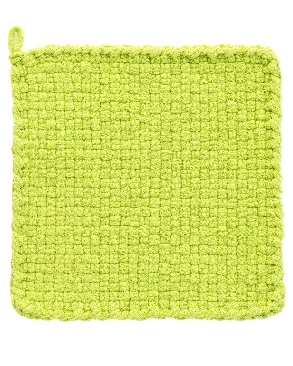 Harrisville Designs lime cotton loops closeup showing vibrant color and soft texture