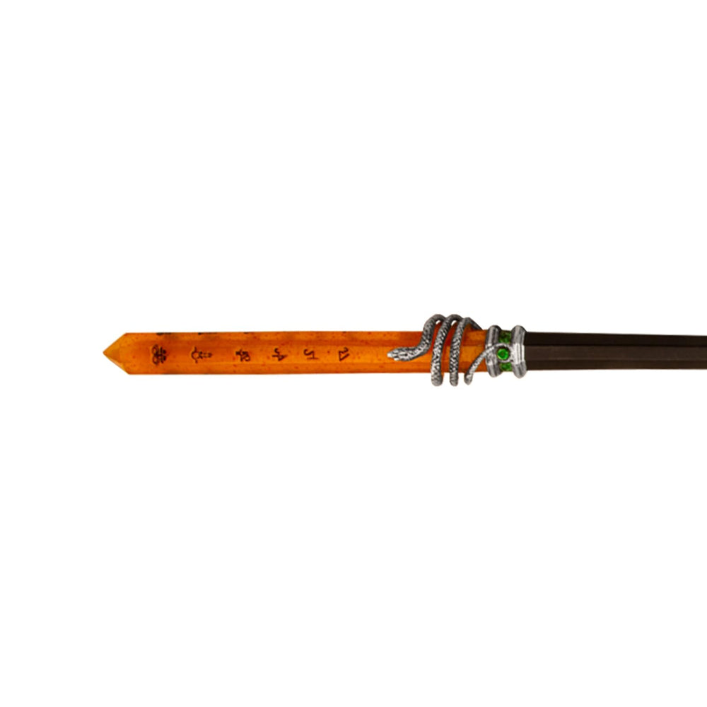 Harry Potter Slytherin wand, 14.5-inch length, fits display shelves.