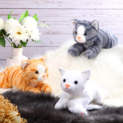 Harrycle 9 inch resting cat plush, relaxing pose suitable for display.