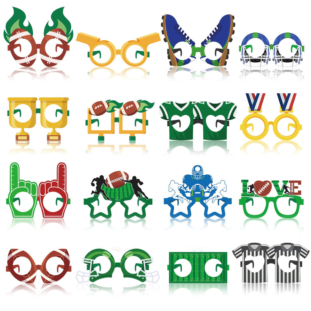 Harrycle football theme glasses frames with 16 styles for vivid party photos