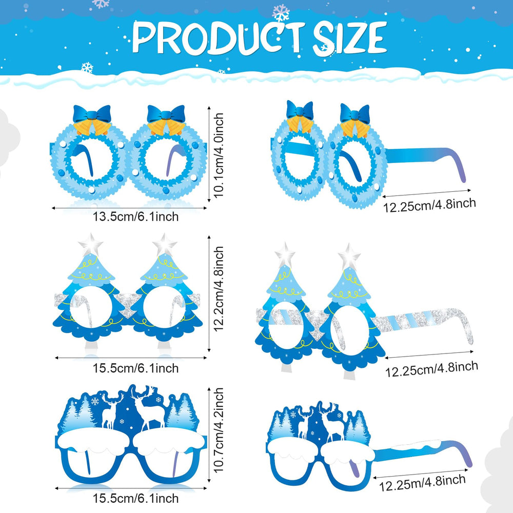 Harrycle snowflake eyeglasses on guests creating a cohesive winter theme.