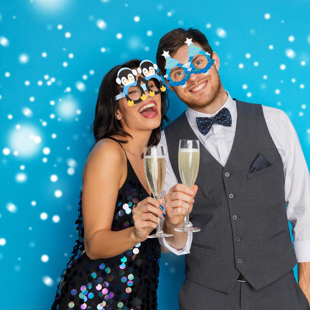 Harrycle snowflake eyeglasses prop set enhancing winter photos