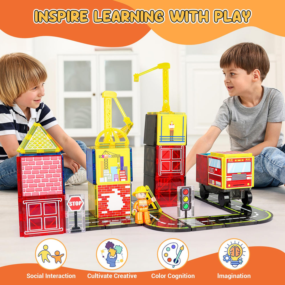 HarworLife magnetic tiles double-sided bases support versatile scenes