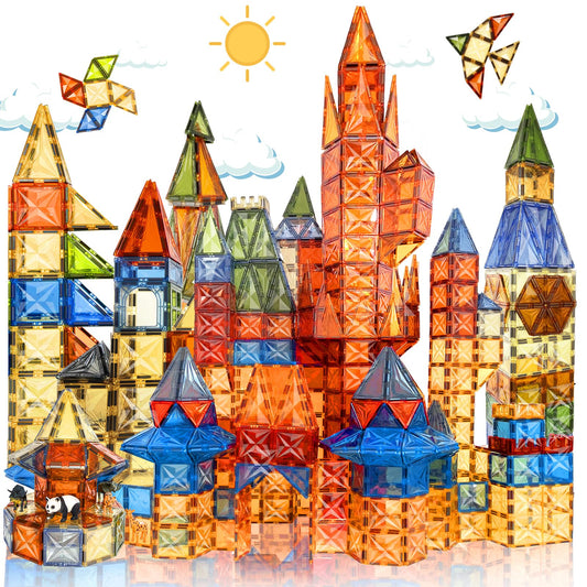 HarworLife magnetic tiles with safety-edges support safe toddler play and exploration.