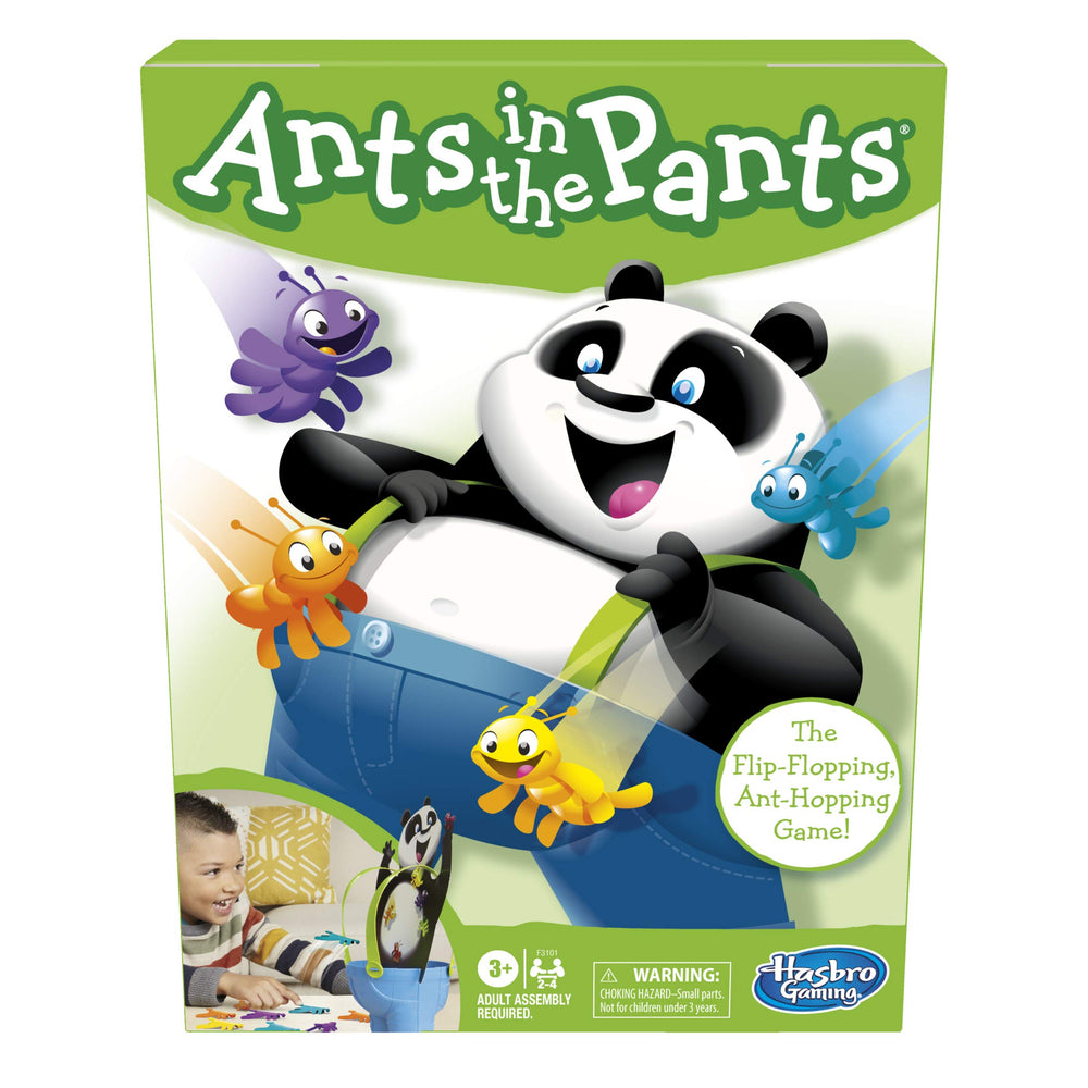 Hasbro Ants in the Pants launch action for ages 3+, promoting interactive play.