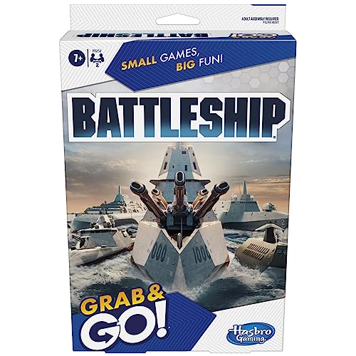 Hasbro Battleship Grab and Go game unit open for quick setup during travel.