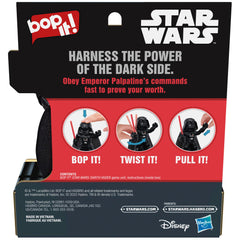 Front view of Darth Vader head start button on the Bop It device ready for quick play