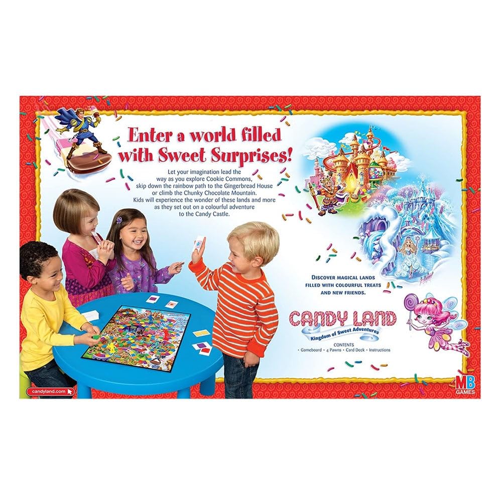 Hasbro Candyland EA game pieces arranged for quick, easy setup.