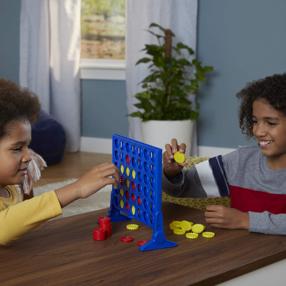 Durable plastic Connect 4 grid built for repeated family play