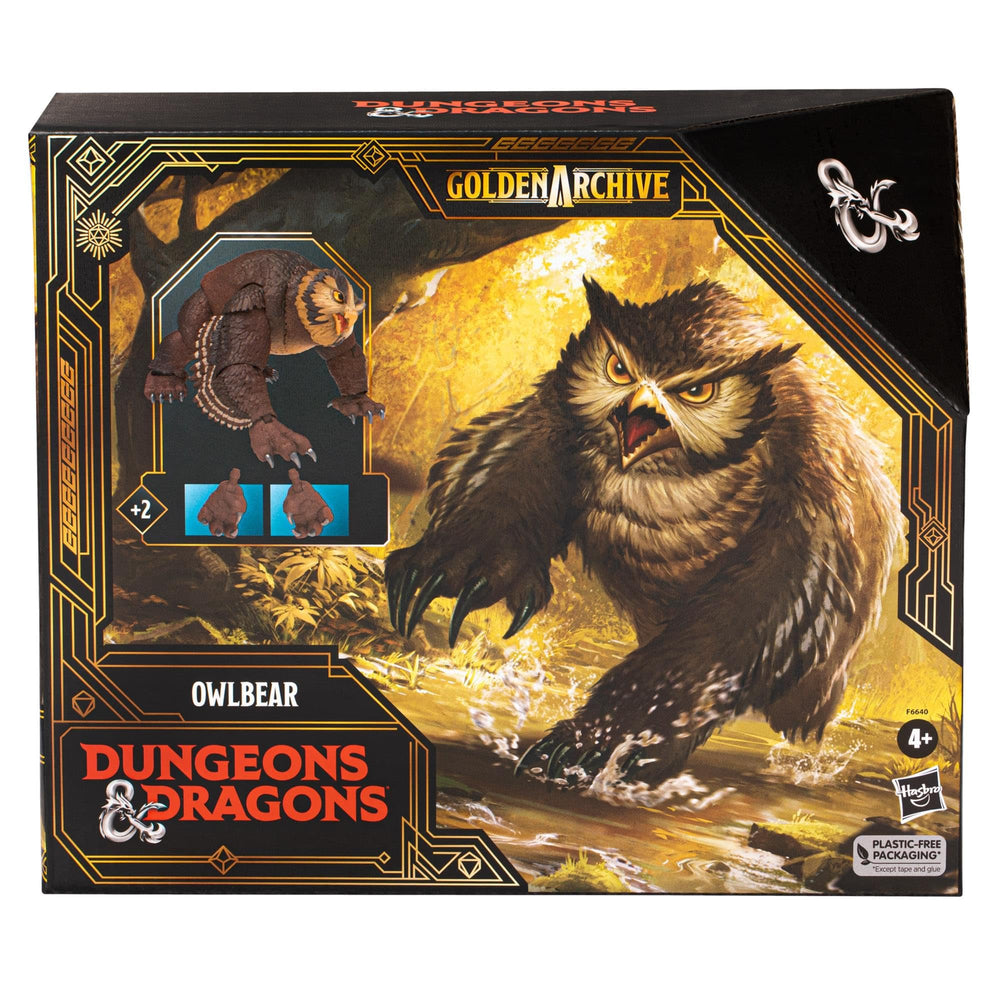Hasbro Dungeons & Dragons Owlbear figurine, detail close-up of fur texture for display.