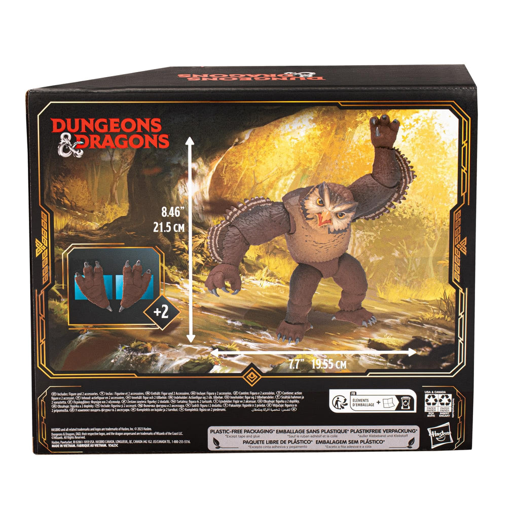 Hasbro Dungeons & Dragons Owlbear figurine packaging view, ready to display.
