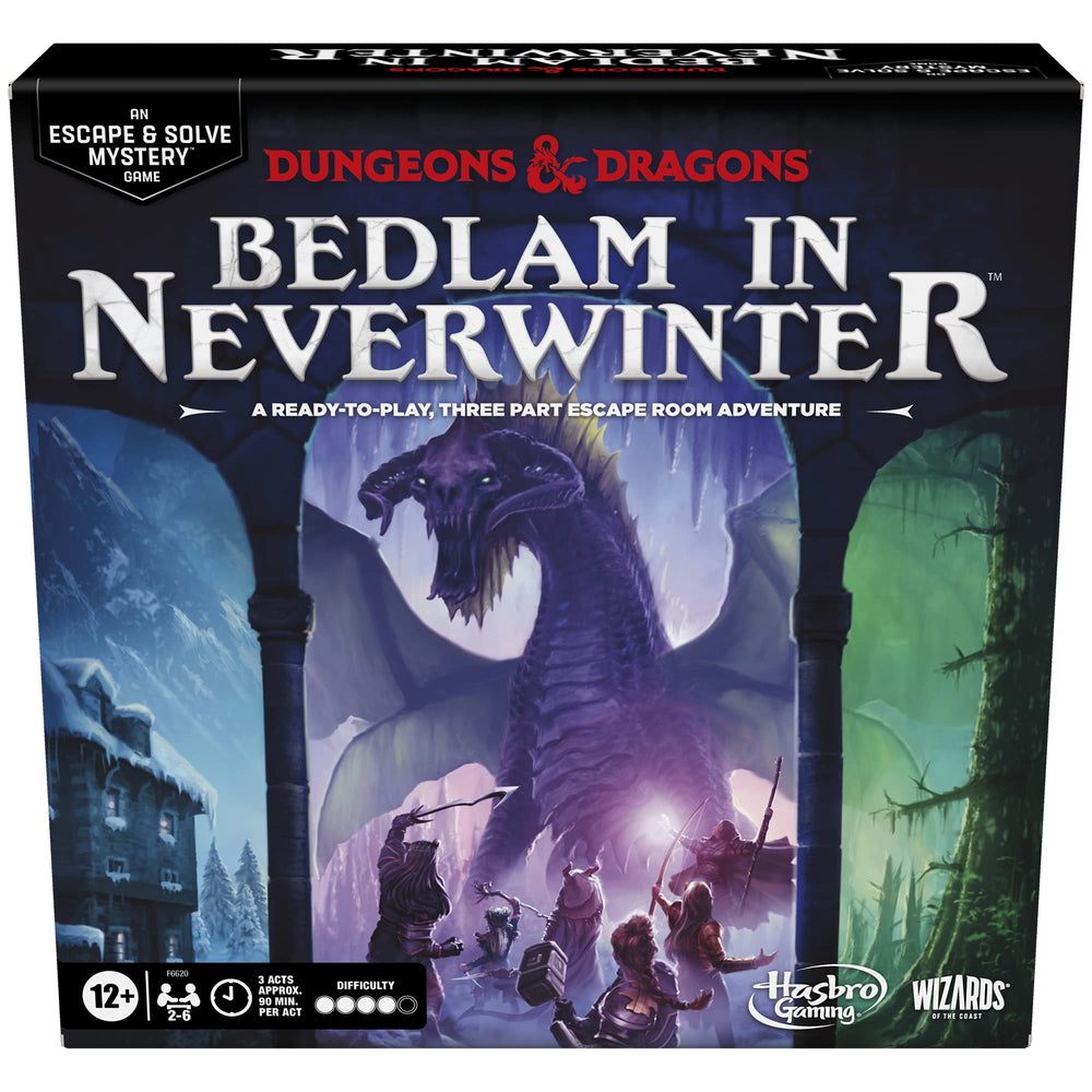 Hasbro Gaming Bedlam in Neverwinter board game setup for immersive cooperative play with friends.