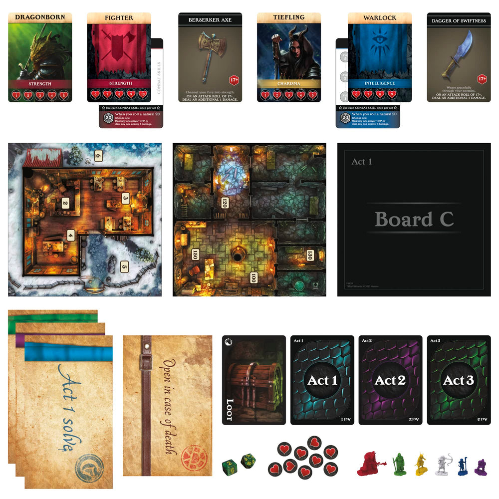 Hasbro Gaming Bedlam in Neverwinter player movement on a dynamic game board reveals evolving clues.