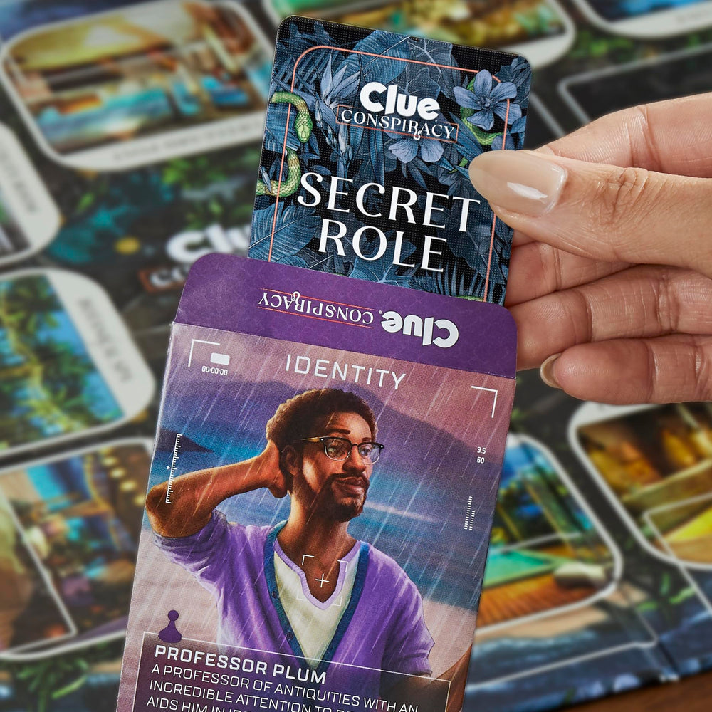 Hasbro Gaming Clue Conspiracy resort traps build tension and risk.