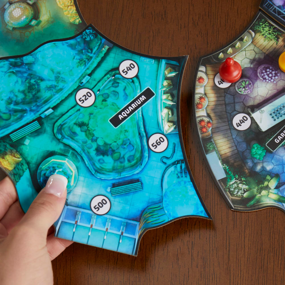 Hasbro Gaming Clue Escape World’s Fair exhibit halls showing evolving locations.