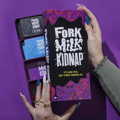Hasbro Gaming Fork Milk Kidnap vibrant artwork on cards for humor
