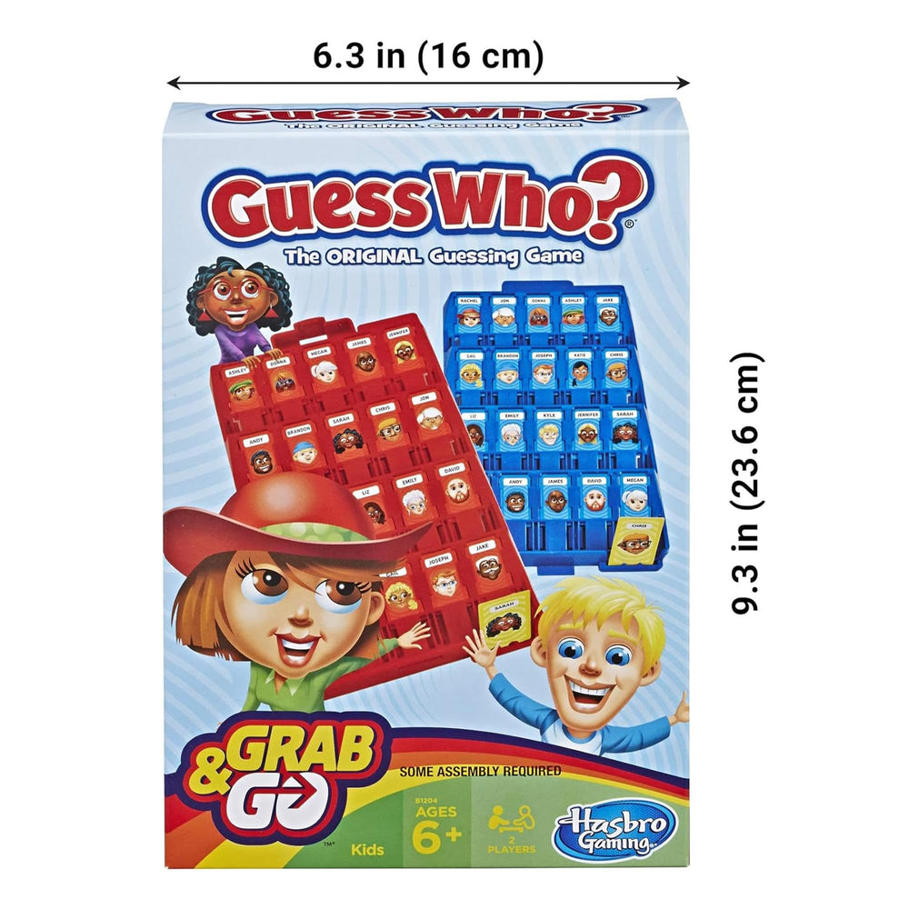 Hasbro Gaming Grab and Go Guess Who on-the-go design fits family game nights.