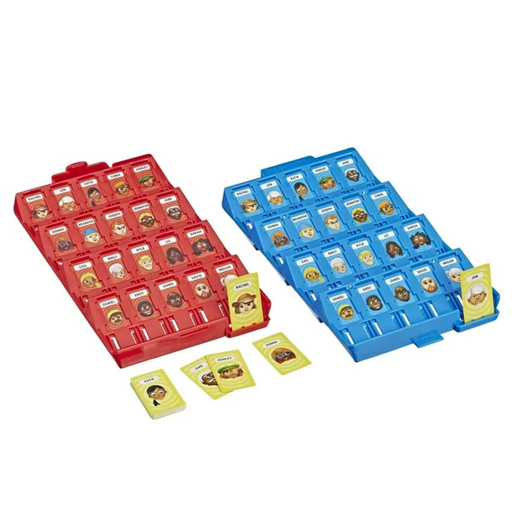 Hasbro Gaming Grab and Go Guess Who trays ready for quick setup and storage.