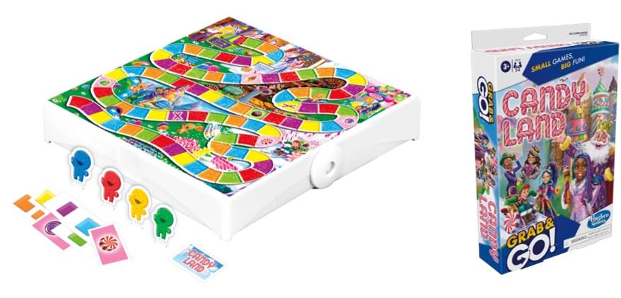 Hasbro Gaming Grab and Go Travel Games Set 5 Sorry! card and pieces in travel kit.