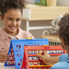 Hasbro Gaming Guess Who? fold-up travel case for on-the-go game nights.