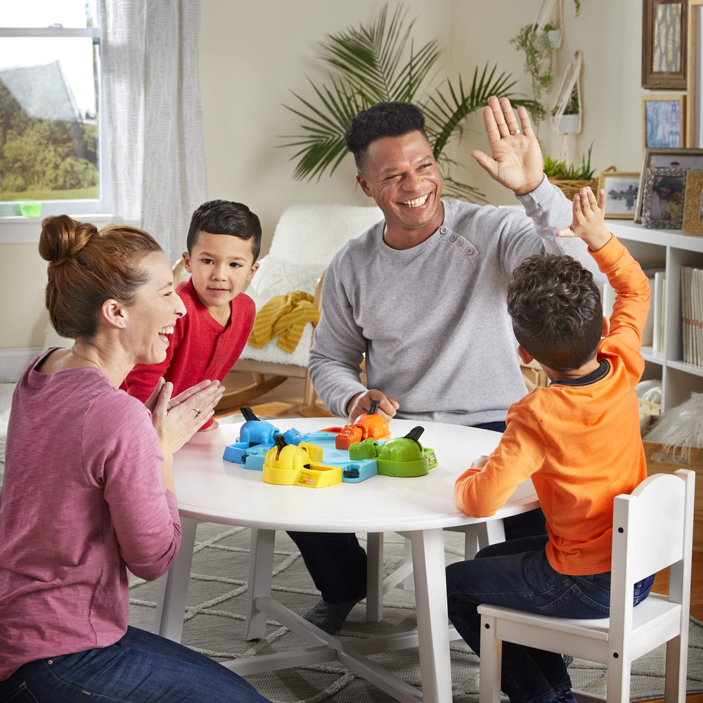 Hasbro Gaming Hungry Hungry Hippos two-win design invites different winning strategies.
