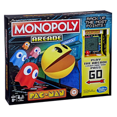 Hasbro Gaming Monopoly Arcade Pac-Man box packaging, ready for gifting and display.