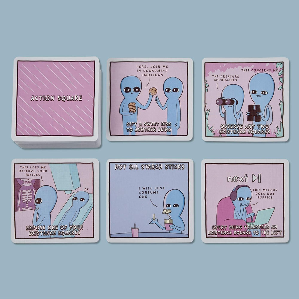 Hasbro Gaming Sweet Existence cards showcase exclusive Strange Planet art and humor.