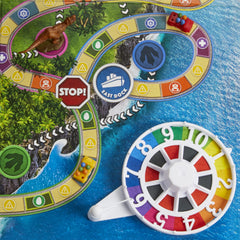 Escape tiles shown in Hasbro Gaming The Game of Life Jurassic Park Edition for rapid decisions