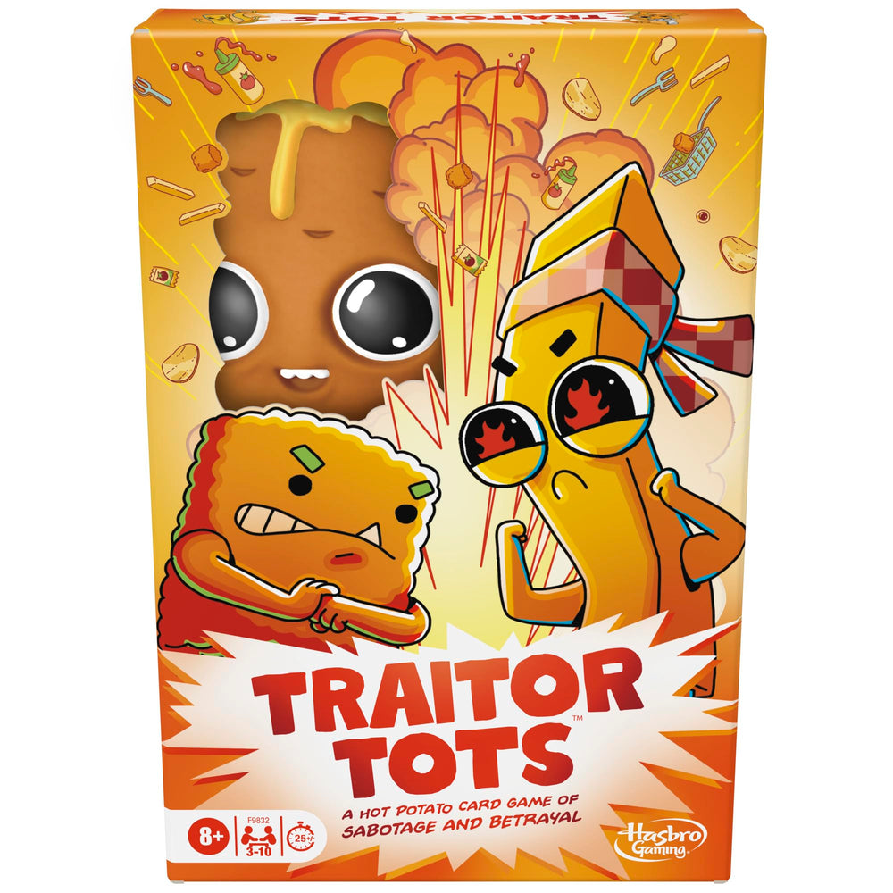 Hasbro Gaming Traitor Tots hot potato in play for fast, entertaining family nights.