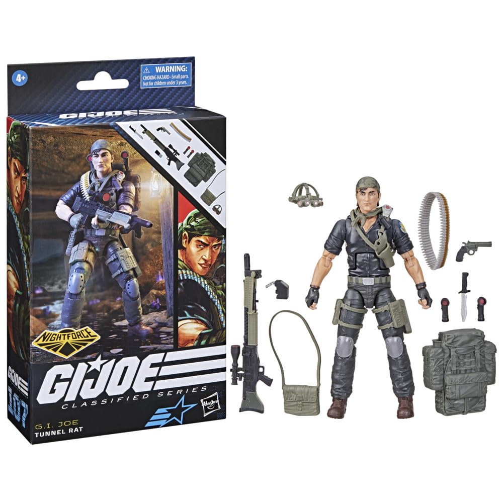 Hasbro G.I. Joe Tunnel Rat Nightforce exclusive figure displayed in action pose.