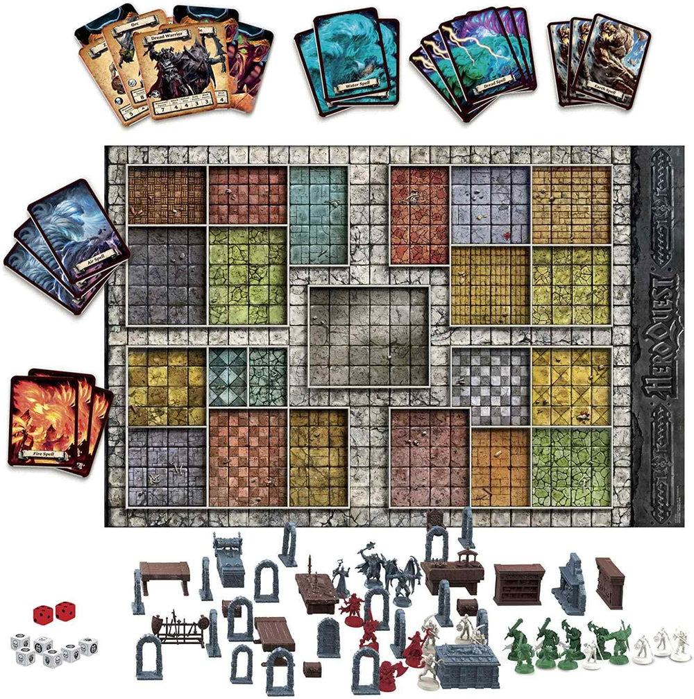 Hasbro HeroQuest detailed miniatures lineup for immersive dungeon battles