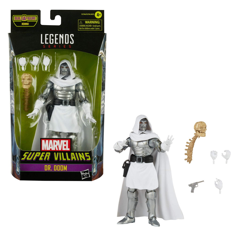 Hasbro Marvel Legends Dr. Doom figure back view showing cape and sculpt detail.