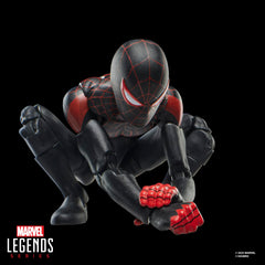 Hasbro Marvel Legends Ultimate Miles Morales, 6-inch-scale comic book accessory complements display.