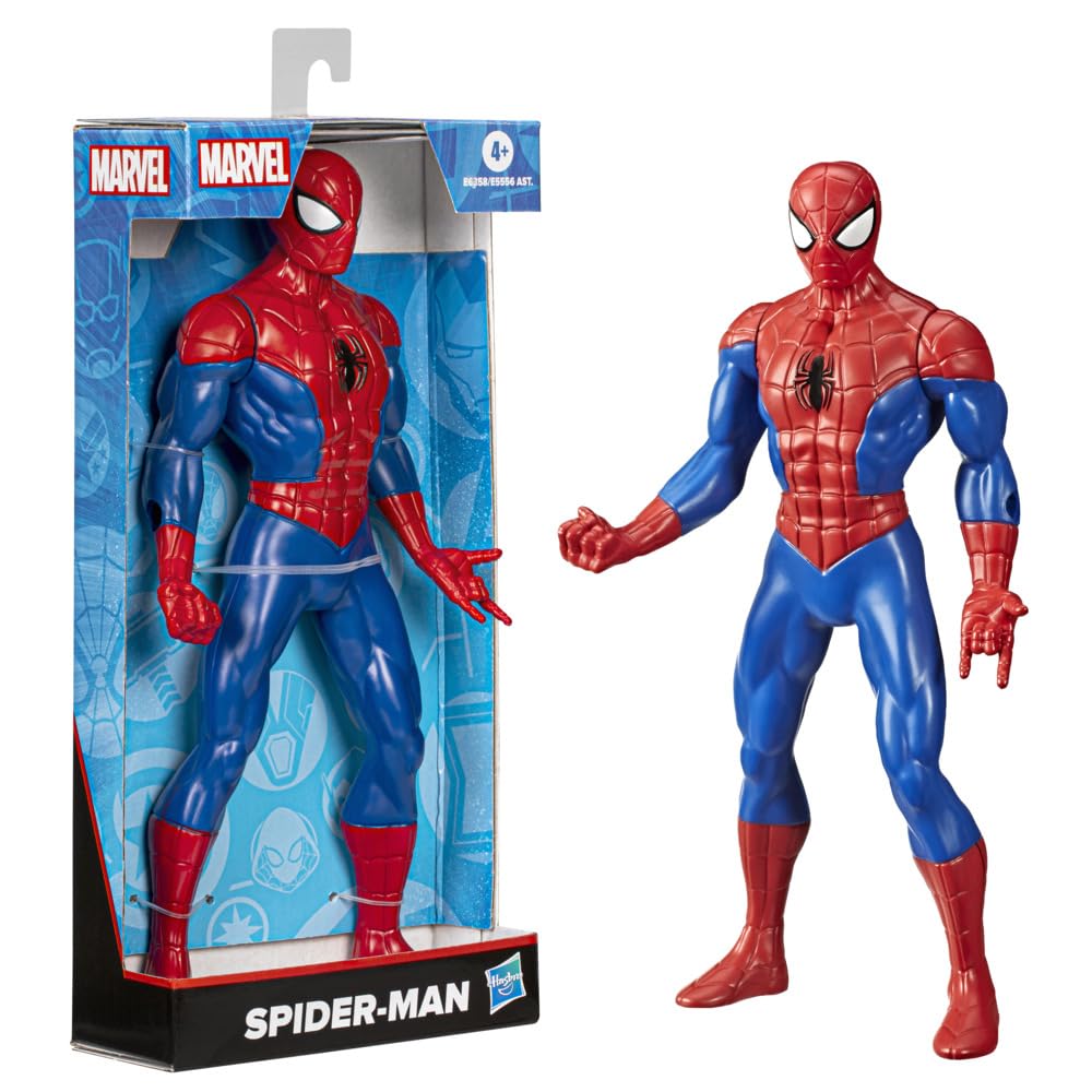 Hasbro Marvel Spider-Man figure front view, perfect for dynamic posing and display.