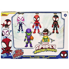 Hasbro Marvel Spidey Web Squad figure collection front view for imaginative play and display.