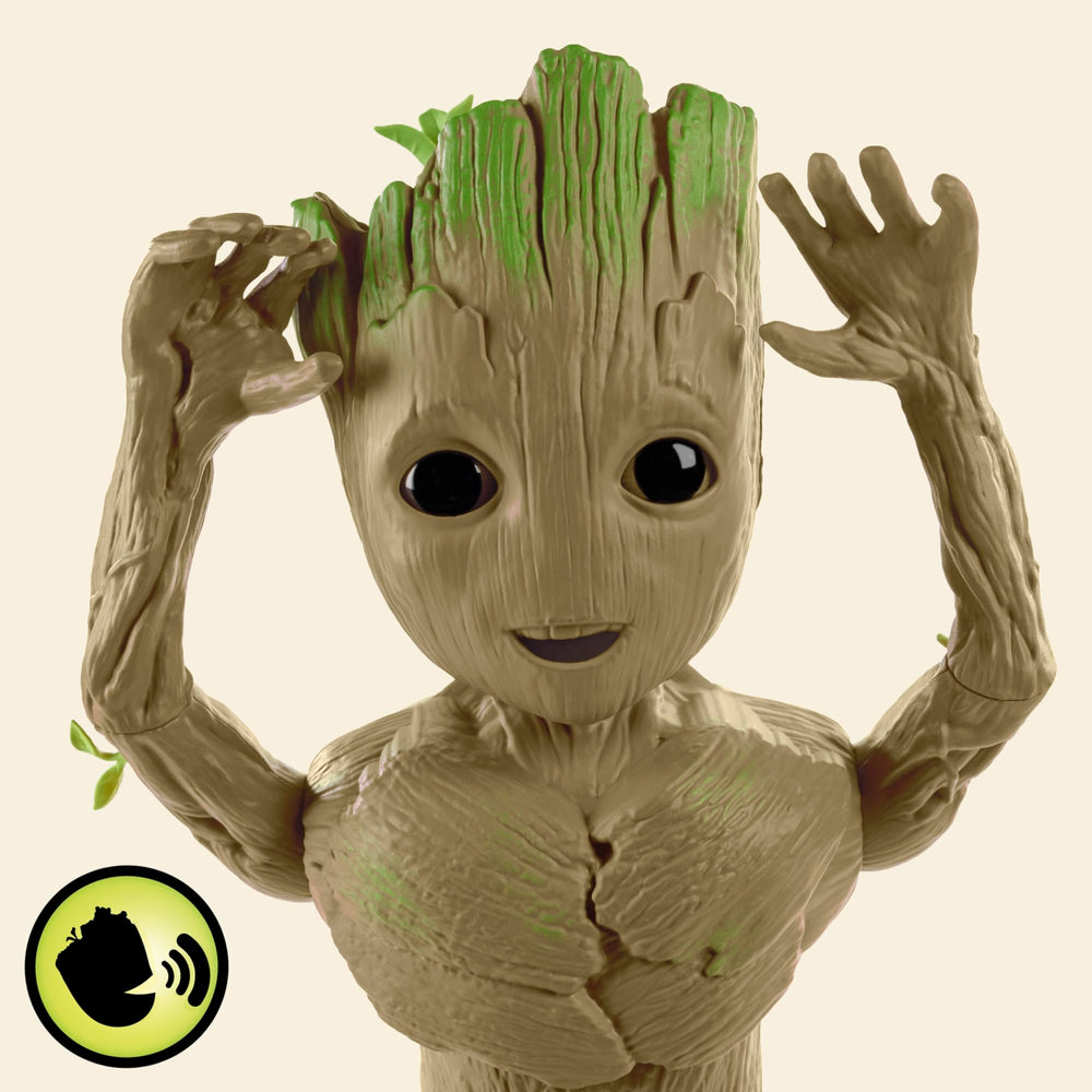 Hasbro Marvel Groot Groove 'N Grow bobble head adds character during play.