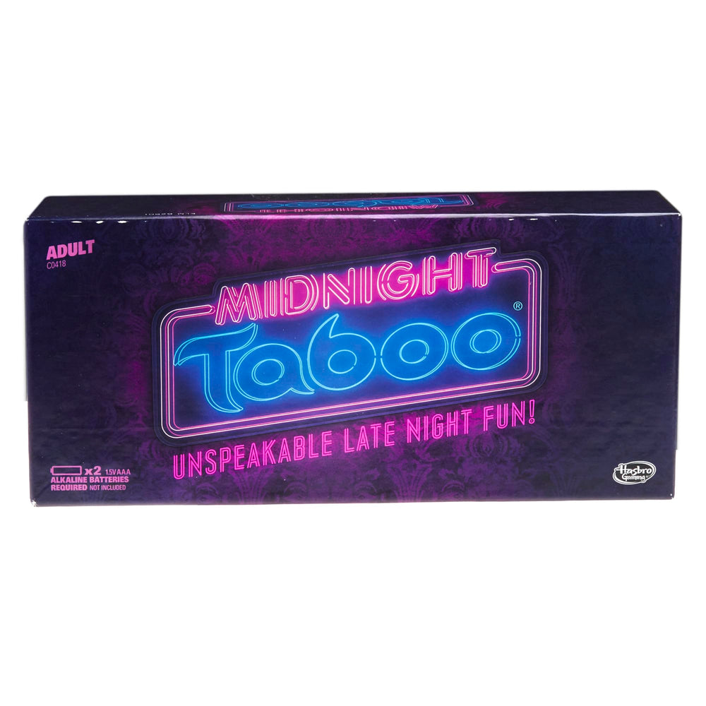 Hasbro Midnight Taboo game box cover for exciting adult game nights