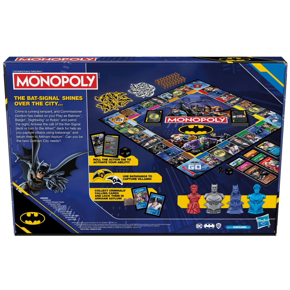 Hasbro Monopoly Batman Edition includes Batman token and other hero pieces